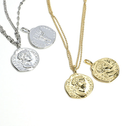 新作【1件】約17mm希臘風！ Vintage Medallion Glossy Gold Charm NF 第6張的照片