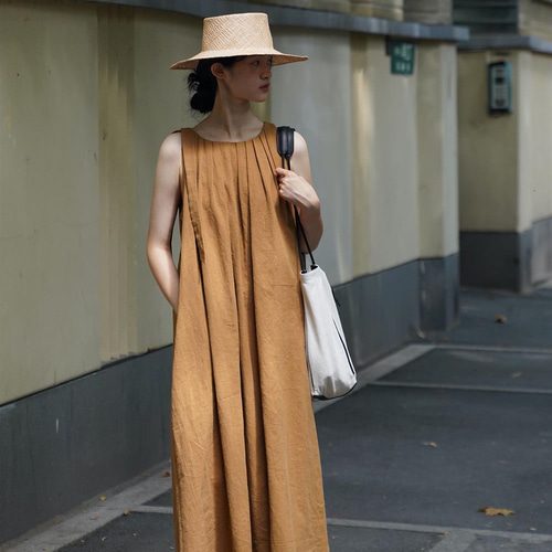 専用【美品】ミナペルホネン ロングワンピース リネン100 hana hane