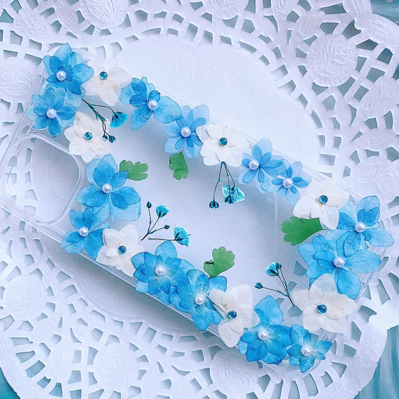 早発送♡全機種♡送料無料♡紫陽花の花冠のスマホケース♡ 2枚目の画像