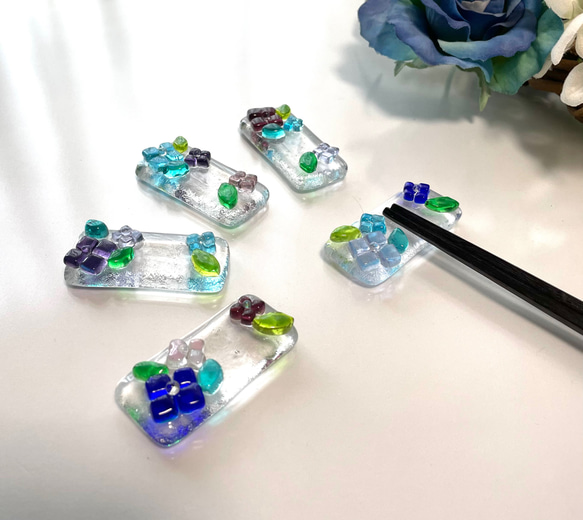 ベネチアンガラス ハートの置物 ペア ベネチアン風ガラス ハート 約