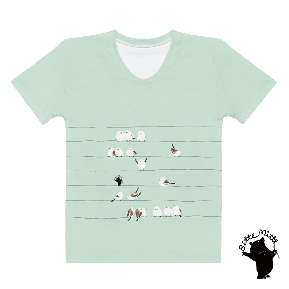 Tシャツ 半袖 レディース 女性 全面プリント シマエナガ かわいい