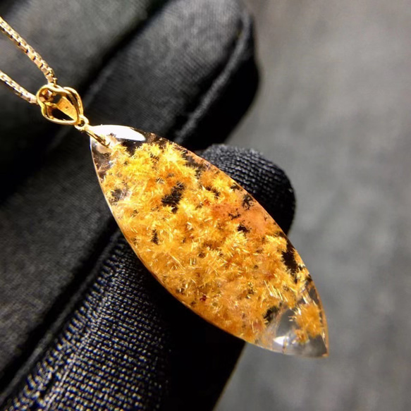 ⭐︎【天然】タイチンルチルクオーツ ペンダントトップ k18 2.4g