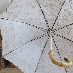 日傘（ 竹持ち手／ちょっと大きめ ）　やさしいカラーのカモフラ柄 8枚目の画像