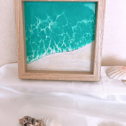 大人気エポキシレジン、レジンアート、海のアート、波のアートパネルです 2枚目の画像