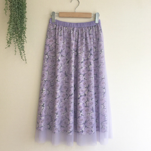 ★リバティプリント★《Firecracker Floral》チュールスカート 