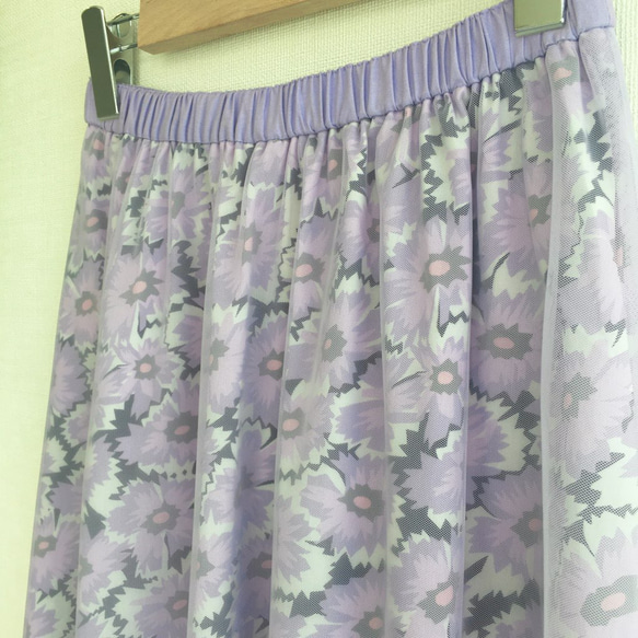 ★リバティプリント★《Firecracker Floral》チュールスカート 