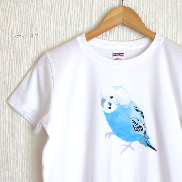 p-jet　セキセイインコ（ブルー）  Tシャツ　 / 鳥 インコ　青い鳥 1枚目の画像