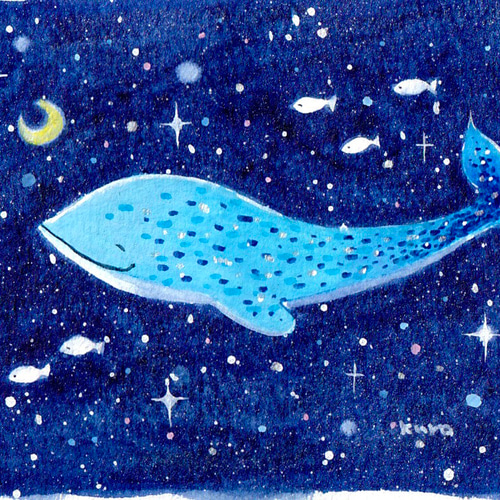 海の夜空とクジラ 絵画 kuro 通販 14080391|Creema(クリーマ) 海の夜空とクジラ 絵画 kuro 通販 14080391|Creema(クリーマ)