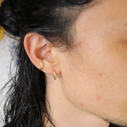 2.0S×真鍮×両耳用 】フープピアス/ユニセックスピアス/メンズピアス