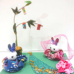 七夕 織姫彦星 ちりめん細工 笹飾り つまみ細工 その他