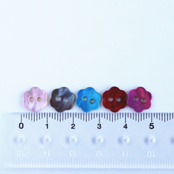 (3個) 10mm お花の貝ボタン フランス製 ブルー ＊ 天然素材 シェルボタン 青 5枚目の画像