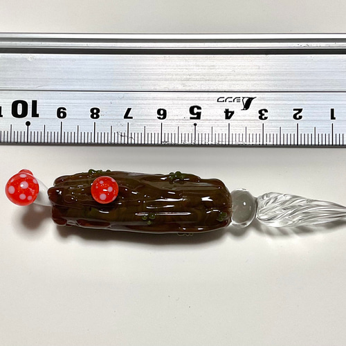 キノコのガラスペン(ペンスタンド付き) ペン・筆記用具 小島実【ミノル