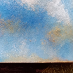 【ONLY ONE ART】アートトレイ（ブルー／スクエアS)　天然の葉を用いるボタニーペインティング装飾 3枚目の画像