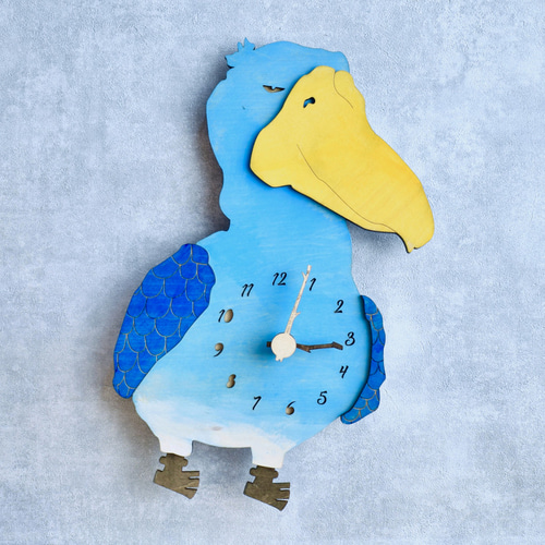 ハシビロコウ＊ブルーと悠々自適に過ごせる レギュラーサイズ 時計