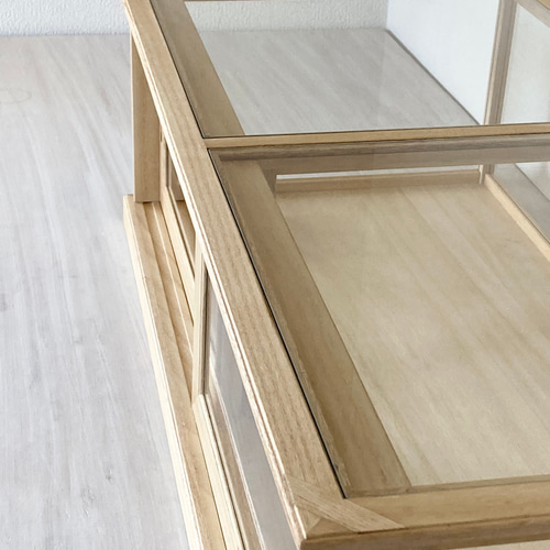 サイズオーダー可］引き戸のガラスケース ショーケース パンケース