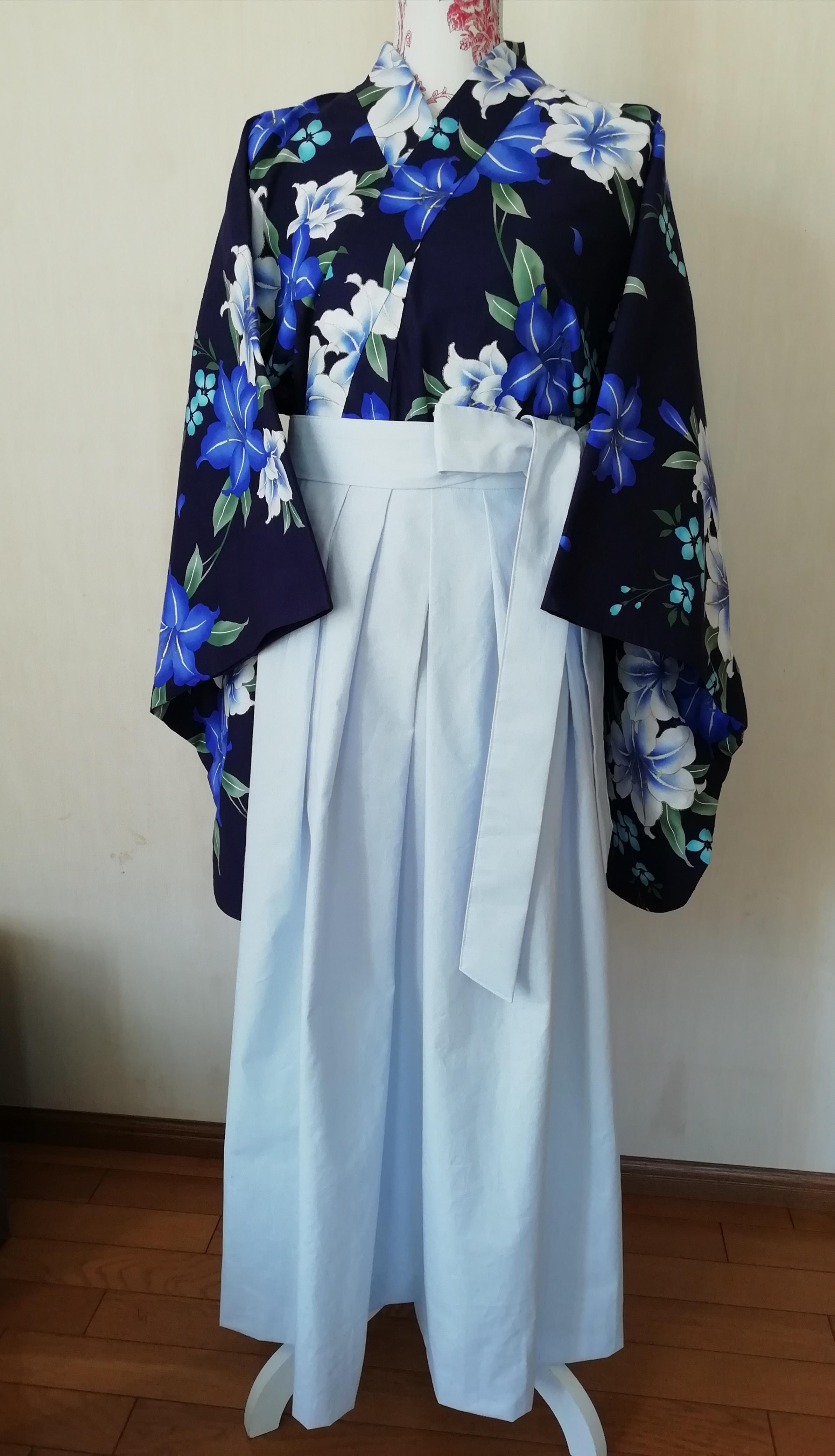 袴風ゆかた＊＊百合＊＊