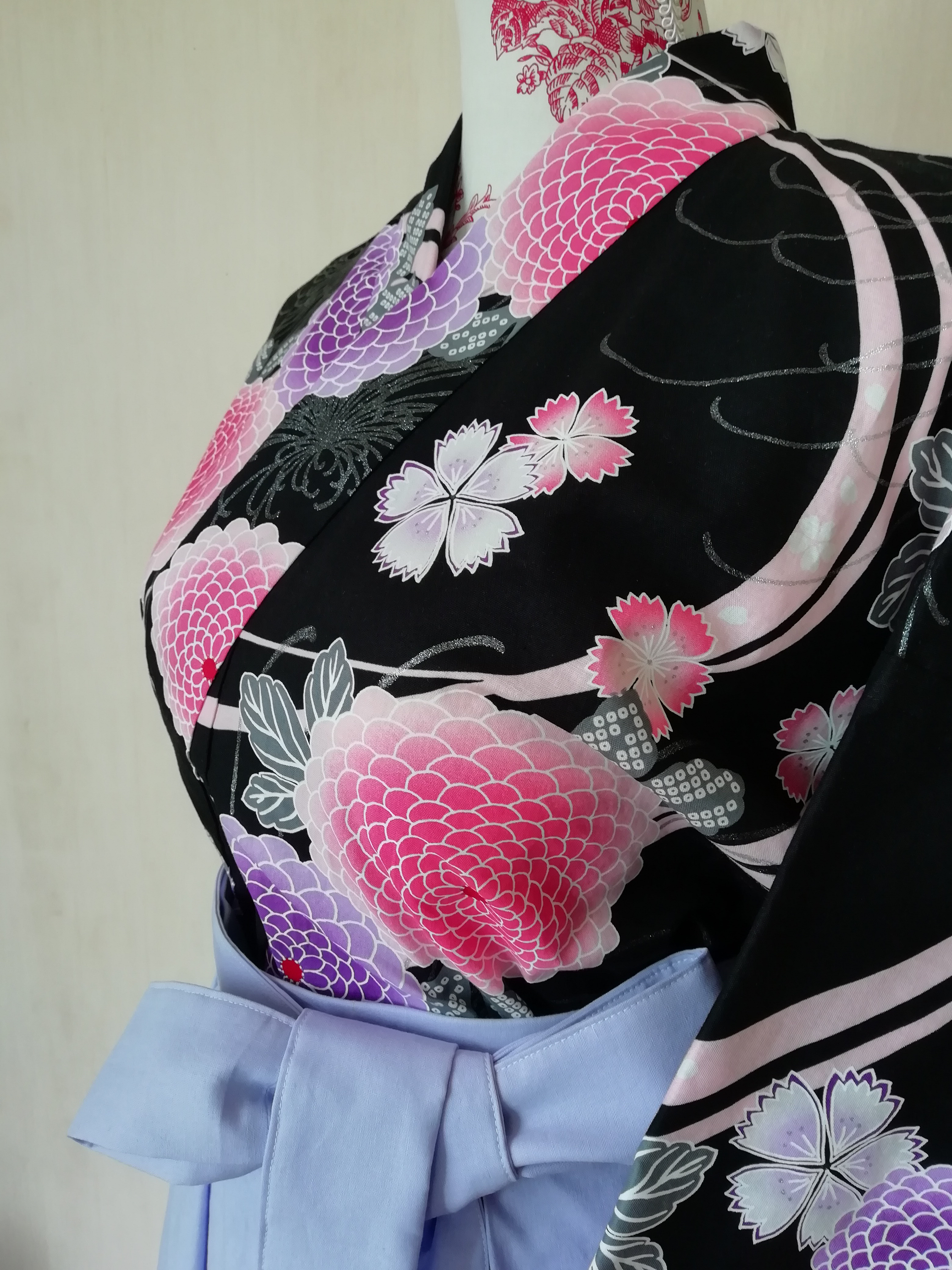 袴風ゆかた＊＊薄紅菊＊＊