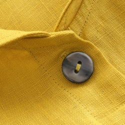 亞麻披肩領寬鬆A字連衣裙（黃色）OP06。 第8張的照片
