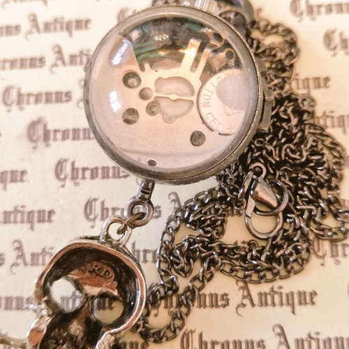 完売御礼】No.47 球体時計 ゴシック【電池式・ネックレスチェーン