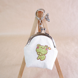 クロッチくん、がま口財布 赤と黒、カエルがま口、ハンドメイド