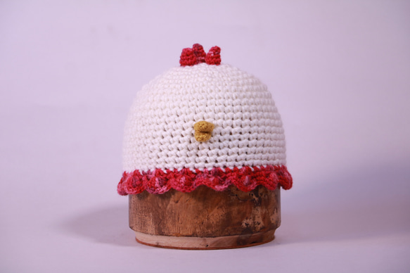 再販）ニワトリさんニット帽子（子ども用） 帽子(ベビー・キッズ