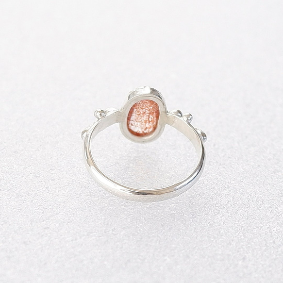 インクルージョンクォーツの粒飾りリング　約12号  ＊天然石アクセサリー　指輪　一点物＊ 3枚目の画像