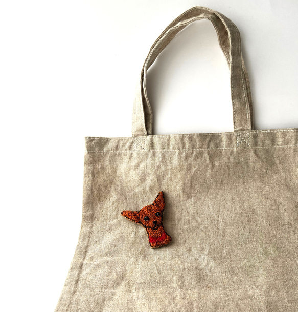 Keitoの刺繍　ミニチュアピンシャー のブローチ 4枚目の画像