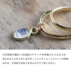 [剩餘 1 件/不可再次上架] 彩虹月光石 &lt;Oval type/Frame clasp&gt; 耳環 第5張的照片