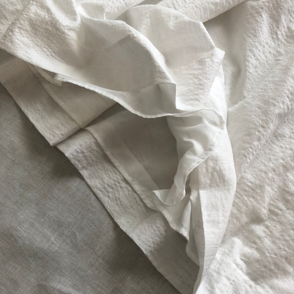 コットンボイルワッシャー　ホワイトスカート　マキシ　総丈89 白　裏地付き　シルバーラメ 10枚目の画像