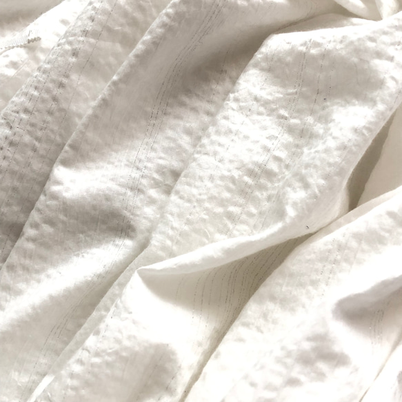 コットンボイルワッシャー　ホワイトスカート　マキシ　総丈89 白　裏地付き　シルバーラメ 11枚目の画像