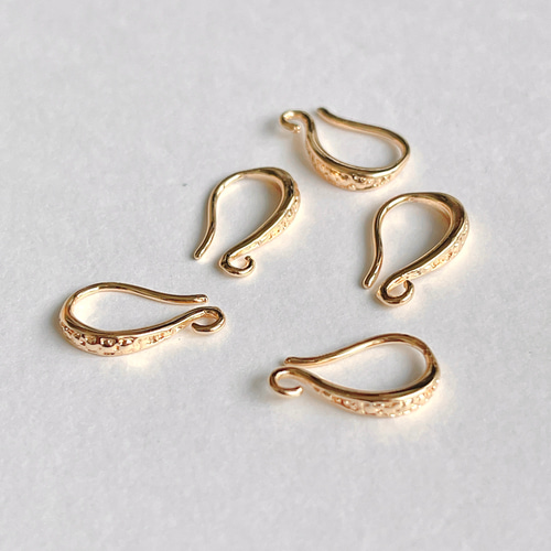 デザイン付フレンチフックピアス 2ペア4個 14kgf 天然石アクセサリー