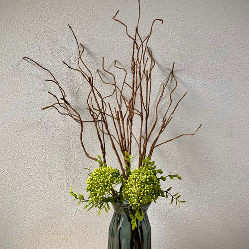 送料込み] 枝物 グリーン花 フェイクグリーン 人工観葉植物 アート