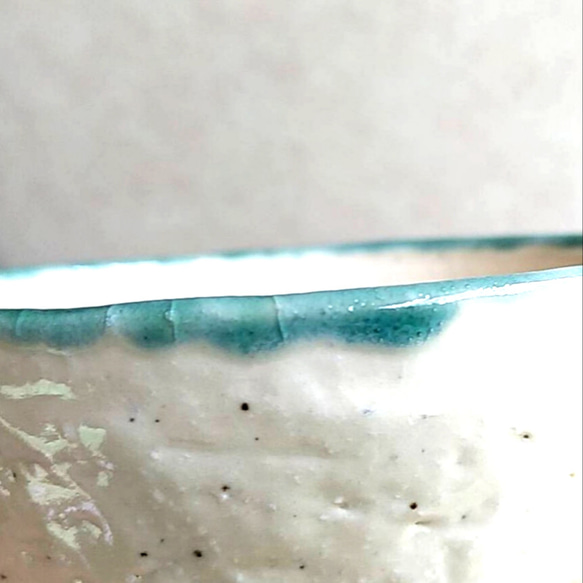 陶の浅鉢・スープカップ・サラダボウル【エメラルドグリーンの涼やかシリーズ】 10枚目の画像