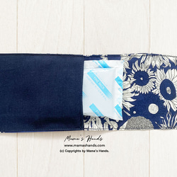 ★ 還剩 1 件 ★ 時尚冰袋 Liberty Sunflower 海軍藍薄款 100% 棉 節能舒適生態夏季圍巾護頸 第4張的照片
