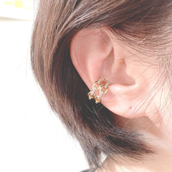 高品質イヤーカフ　ジルコニア　２連　ゴールド      片耳用1点♪ 4枚目の画像