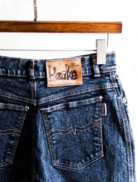 W26 深海黑藍雪花叛逆少女 棉質丹寧古董短 褲denim pants vintage 第4張的照片