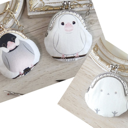 シマエナガ　がま口バッグ　ハンドメイド ハンドメイドがま口❤️シマエナガ - メルカリ