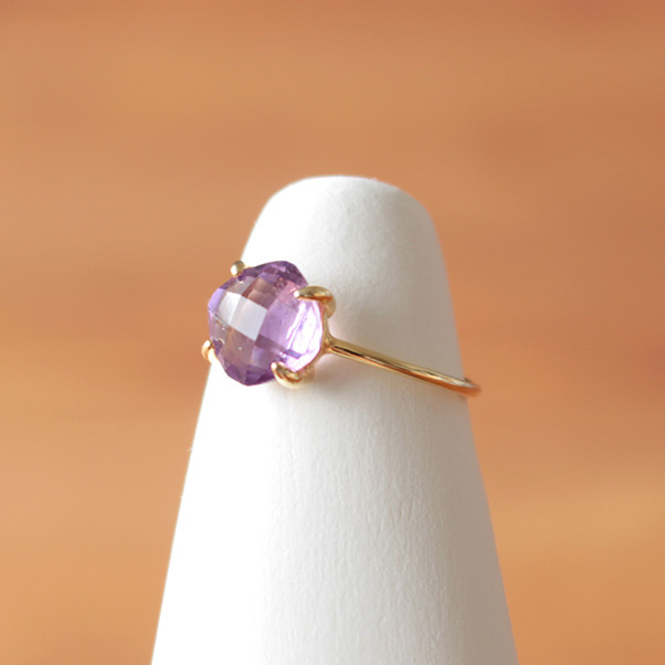 「Silver925」ブラジル産アメジスト　クッションカット　リング silver925/ブラジル産アメジストリング/クッションカット/3.7ct