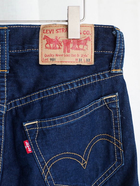levis 901 / W30 暗夜深藍 男丹寧牛仔短褲 自改古著 vintage 第3張的照片