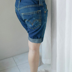 levis 901 / W31 藍海洋刷色 男丹寧牛仔短褲 自改古著 vintage 第9張的照片