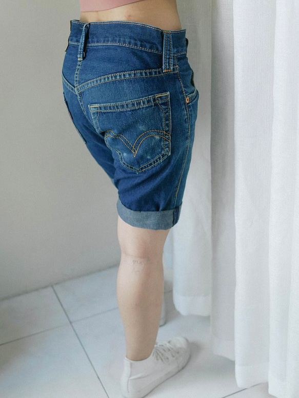 levis 901 / W31 藍海洋刷色 男丹寧牛仔短褲 自改古著 vintage 第9張的照片