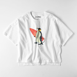 【受注制作】ビッグシルエットTシャツ《ペンギンサーファー》 3枚目の画像