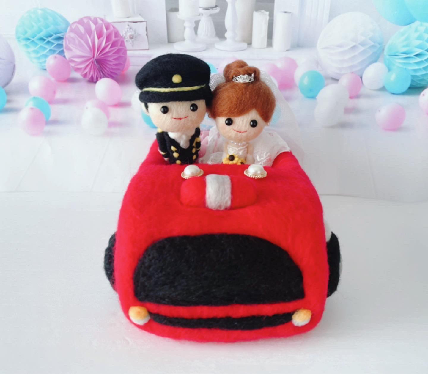 受注製作☆消防車に乗ったリングピロー