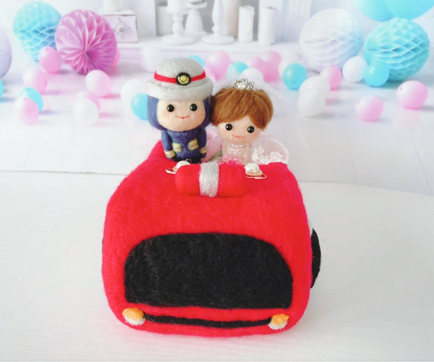 受注製作☆消防車に乗ったリングピロー