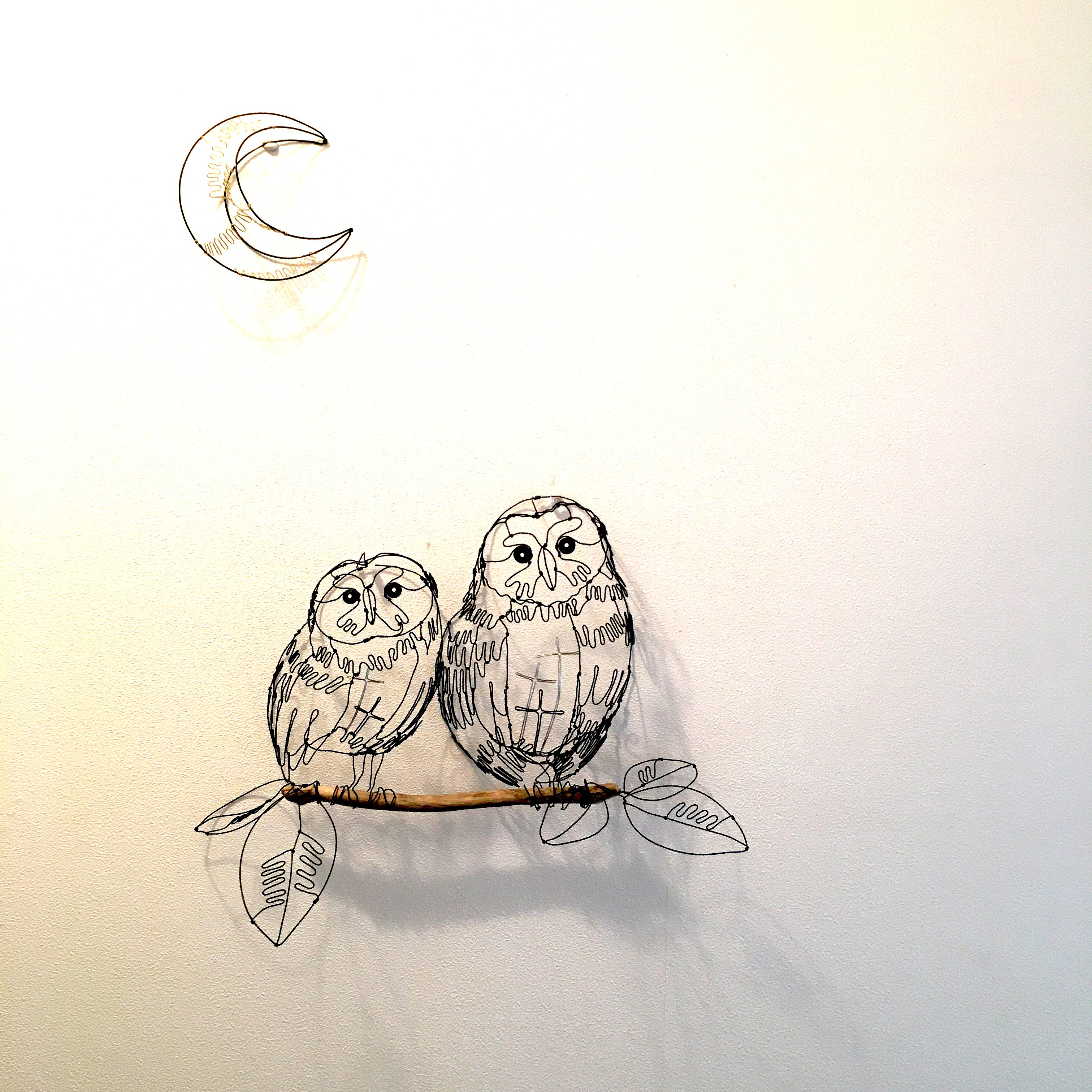 ワイヤーアート ワイヤークラフト 月夜のふくろう 立体