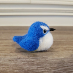 羊毛フェルト　置物　幸せの青い鳥　ルリビタキ　　　　　　　　f00052 7枚目の画像