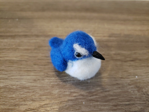 羊毛フェルト　置物　幸せの青い鳥　ルリビタキ　　　　　　　　f00052 8枚目の画像