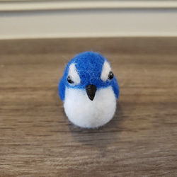 羊毛フェルト　置物　幸せの青い鳥　ルリビタキ　　　　　　　　f00052 1枚目の画像