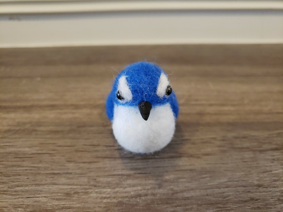 羊毛フェルト　置物　幸せの青い鳥　ルリビタキ　　　　　　　　f00052 1枚目の画像