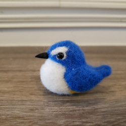 羊毛フェルト　置物　幸せの青い鳥　ルリビタキ　　　　　　　　f00052 3枚目の画像